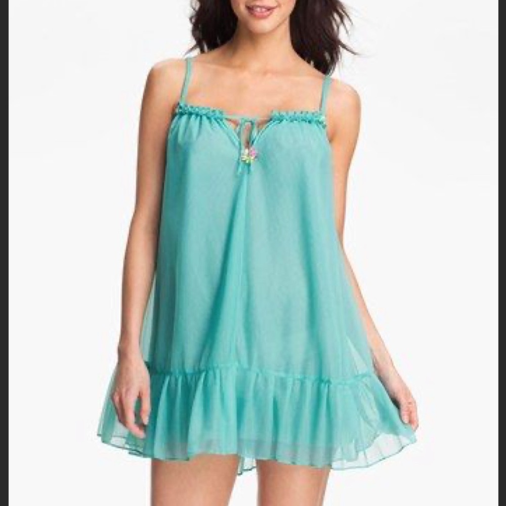 Betsey Johnson Intimates Pink Sheer Chiffon Nighty